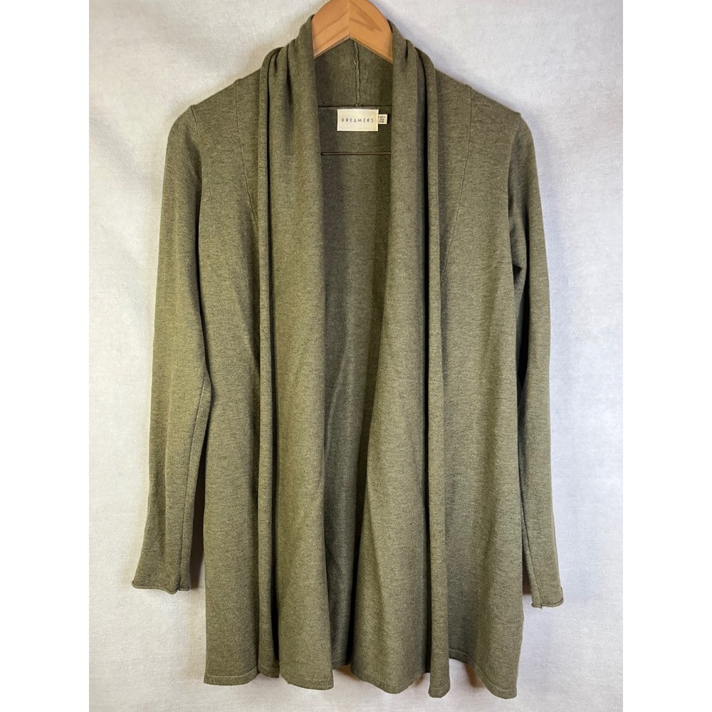 Dreamers Olive Green Shawl Collar Cardigan S/M